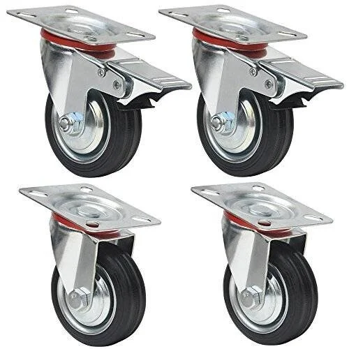 Комплект колес (2 - с тормозом) d 100мм