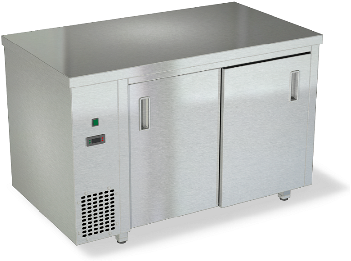 Тепловой стол для профессиональной кухни без борта, задняя стенка нержавеющая сталь СПС-834/600НТ (600x600x850 мм)