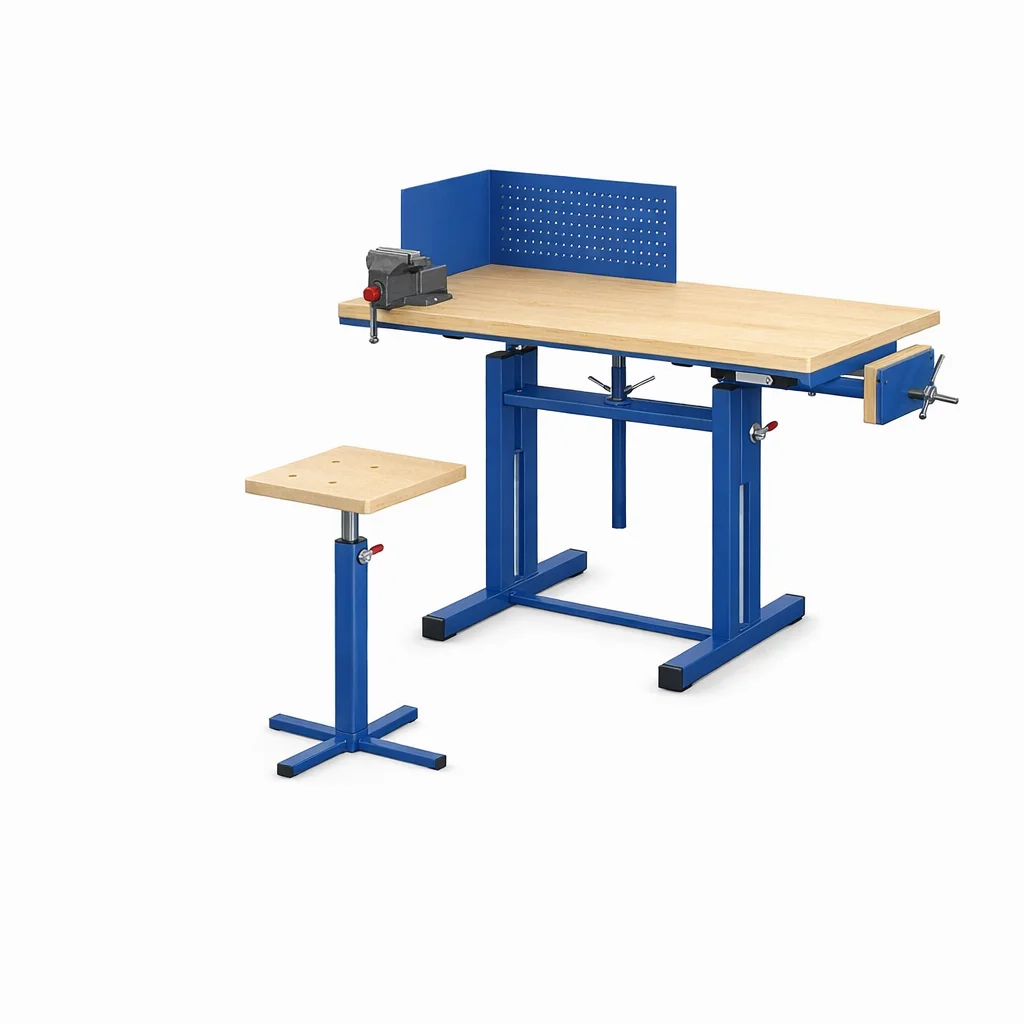 Верстак ученический комбинированный ВК-1(у) с тисками и табуретом